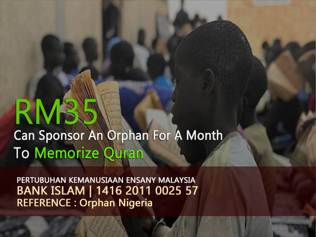 RM35 Can Sponsor An Orphan For A Month to Memorize Quran
