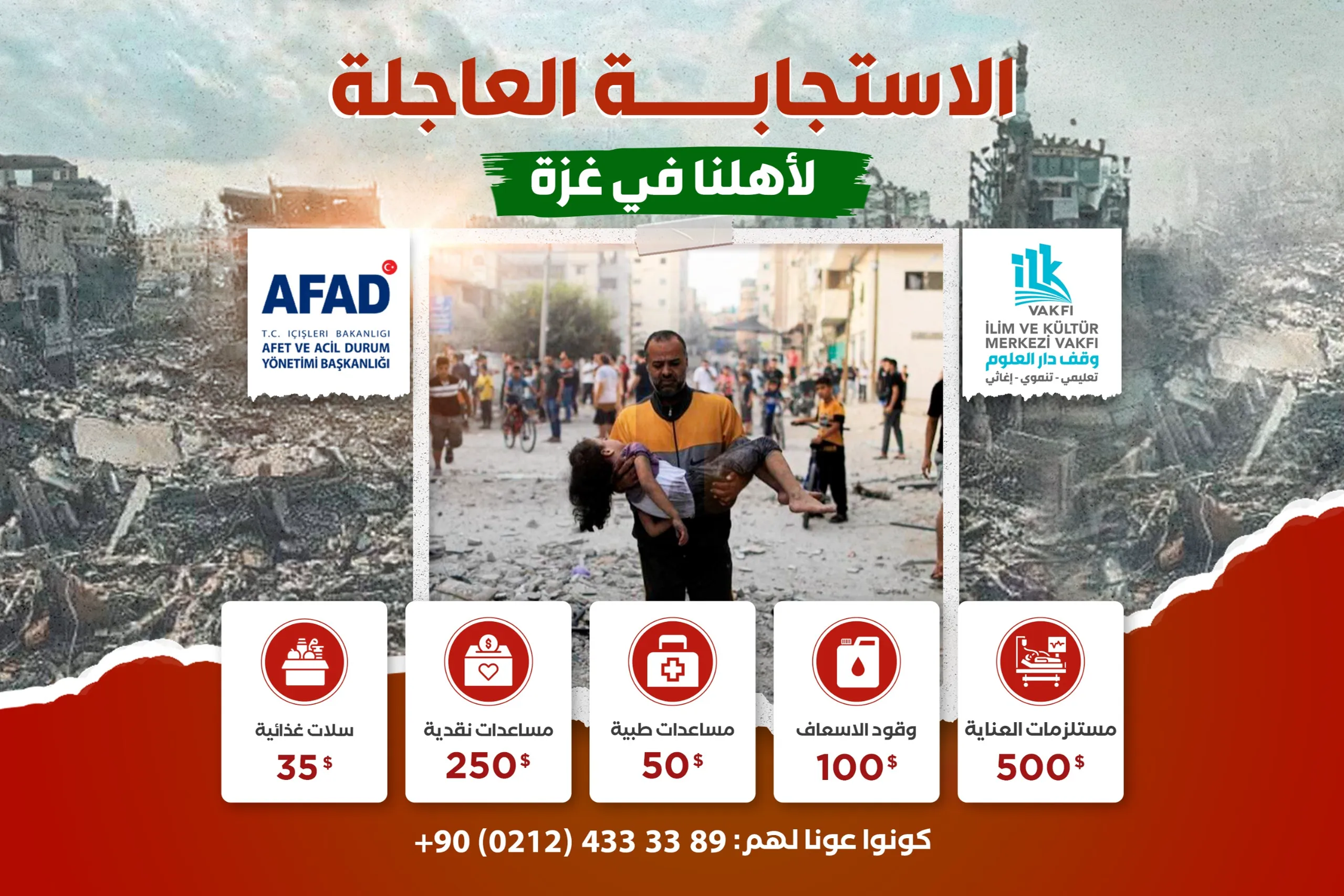 الاستجابة العاجلة لأهلنا في غزة