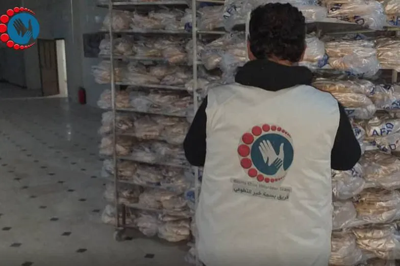 انتاج الخبز المجاني شمال سوريا