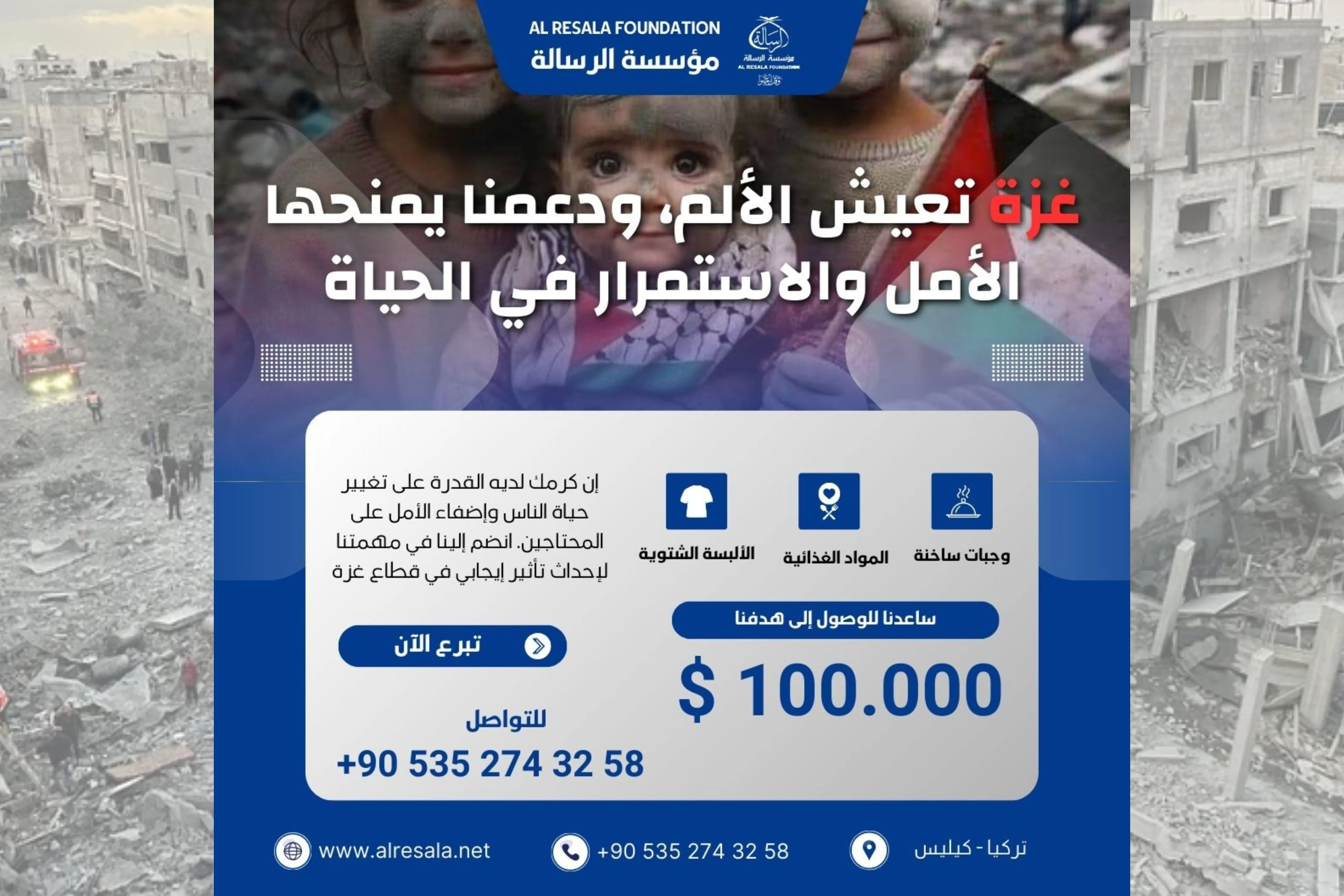 حملة الوفاء لأهل غزة | مؤسسة الرسالة